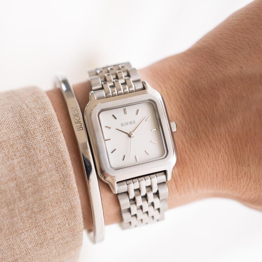 Жіночий годинник BURKER Macy Квадратний Аналоговий Кварцовий 26 мм Срібний Білий, фото №6 Жіночий годинник BURKER Macy Квадратний Аналоговий Кварцовий 26 мм Срібний Білий, фото №6