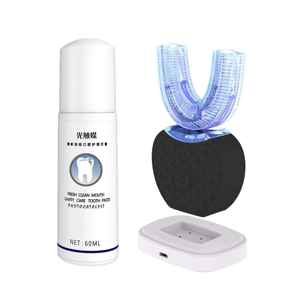 Ультразвукова електрична зубна щітка 360° Автоматична Чорна, фото №6