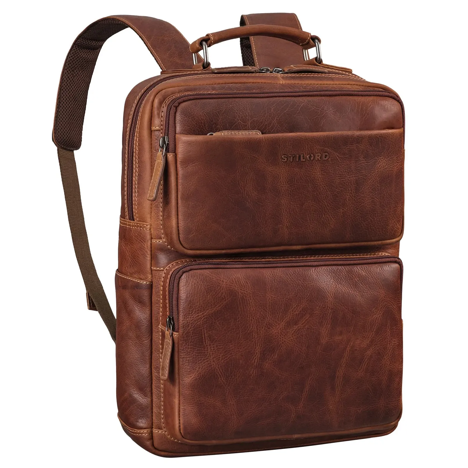 Рюкзак для ноутбука STILORD Roman 15-16 дюймов Leather Salerno - Brown, фото №1