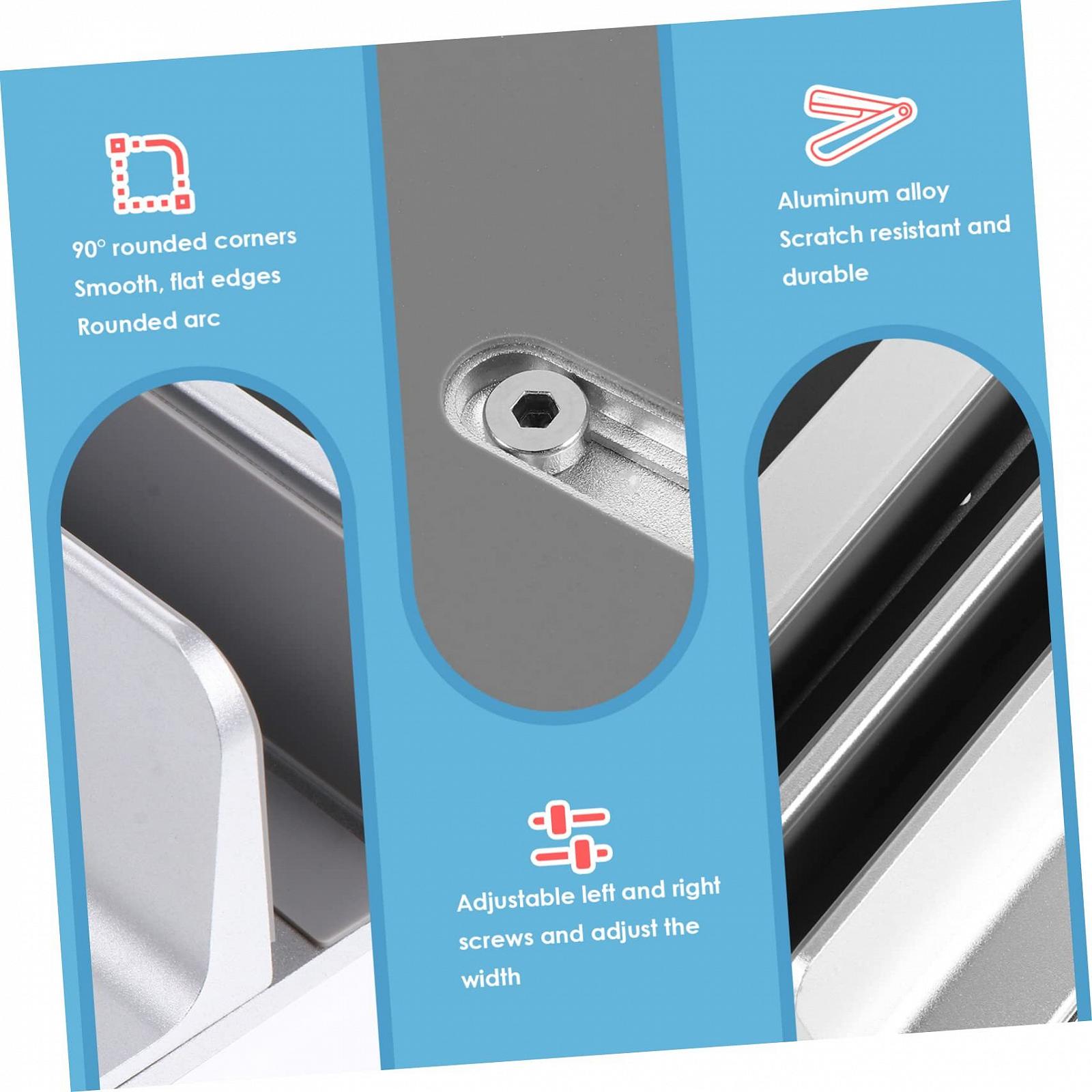 Вертикальна Підставка для ноутбука GALPADA з двома слотами, що заощаджує місце, Стійка для планшета з алюмінієвого сплаву для ноутбука та планшета, Міцна та легка, фото №9