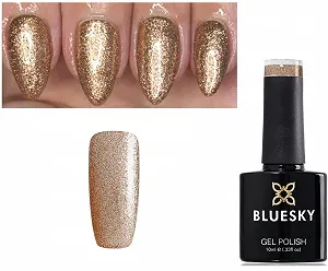 Гель-лак Bluesky BSH053 Золотий Глітер, 10 мл - Фото 1