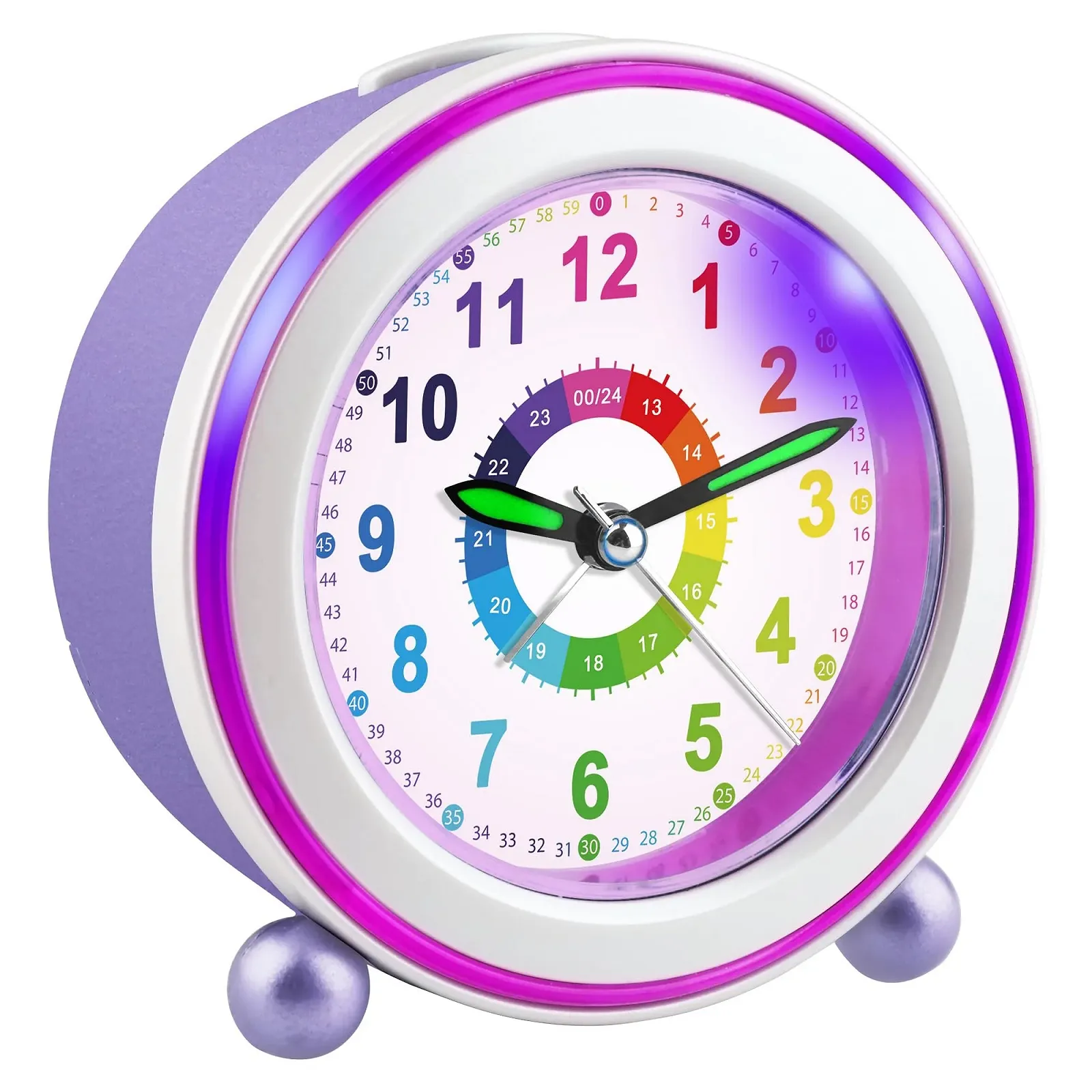 Дитячий Будильник Ayybboo Кварцовий Аналоговий Безшумний з Функцією Повтору та Нічником, фото №1