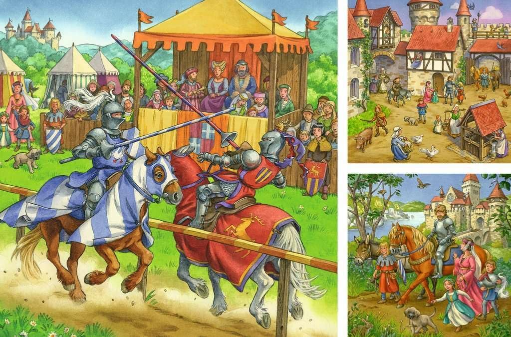Детский пазл Ravensburger 05150 Рыцарский турнир в Средневековье 3 x 49 элементов от 5 лет, фото №2