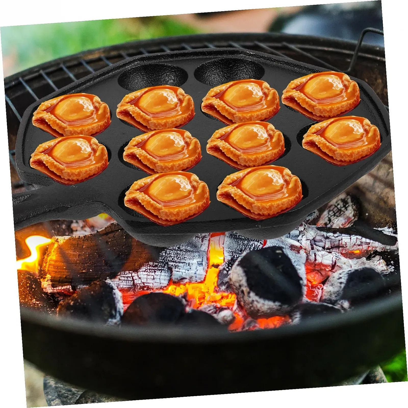 Форма для запекания улиток чугунная с фарфоровой тарелкой антискользящая с ручками, фото №2 Форма для запекания улиток чугунная с фарфоровой тарелкой антискользящая с ручками, фото №2