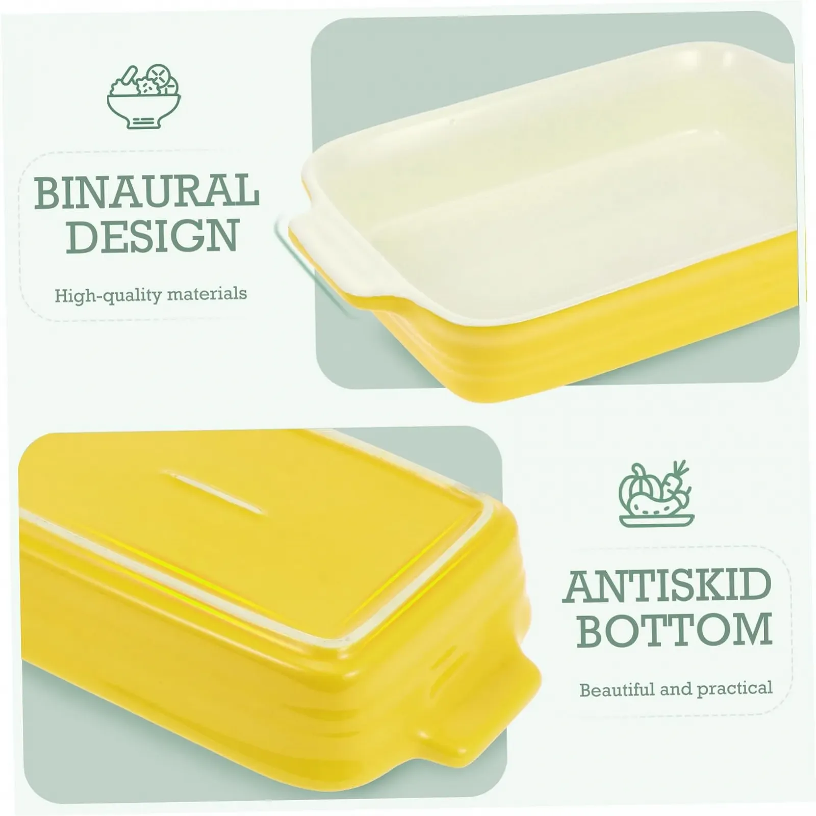 Противень для выпечки керамический с ручками прямоугольный для микроволновки и духовки, фото №6 Противень для выпечки керамический с ручками прямоугольный для микроволновки и духовки, фото №6