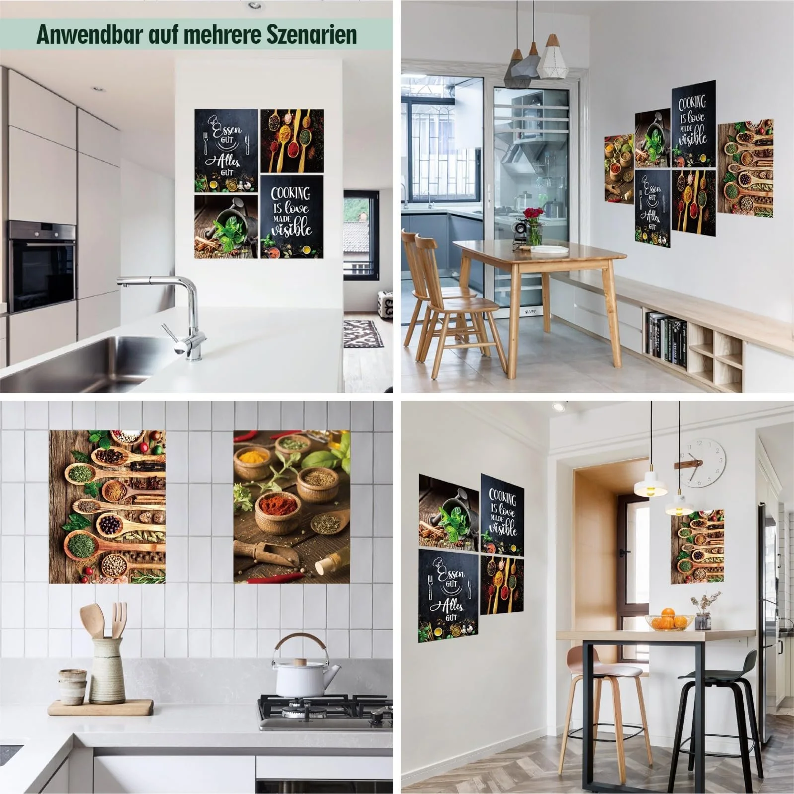 Набор наклеек на стену Кухонные специи 6 шт. Самоклеящиеся, фото №5