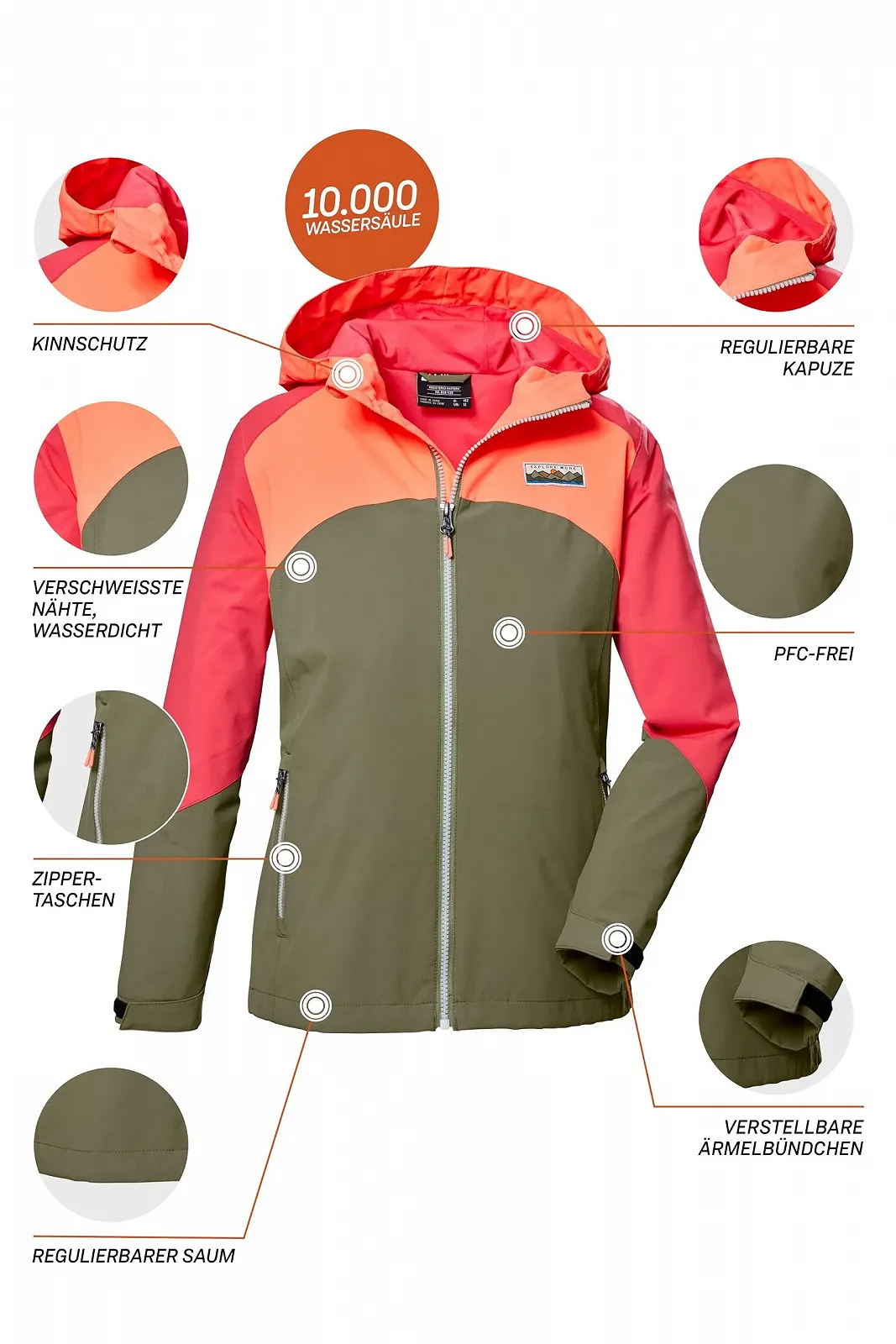 Куртка Killtec Kos 335 Grls Функціональна куртка для активного відпочинку з капюшоном, фото №3