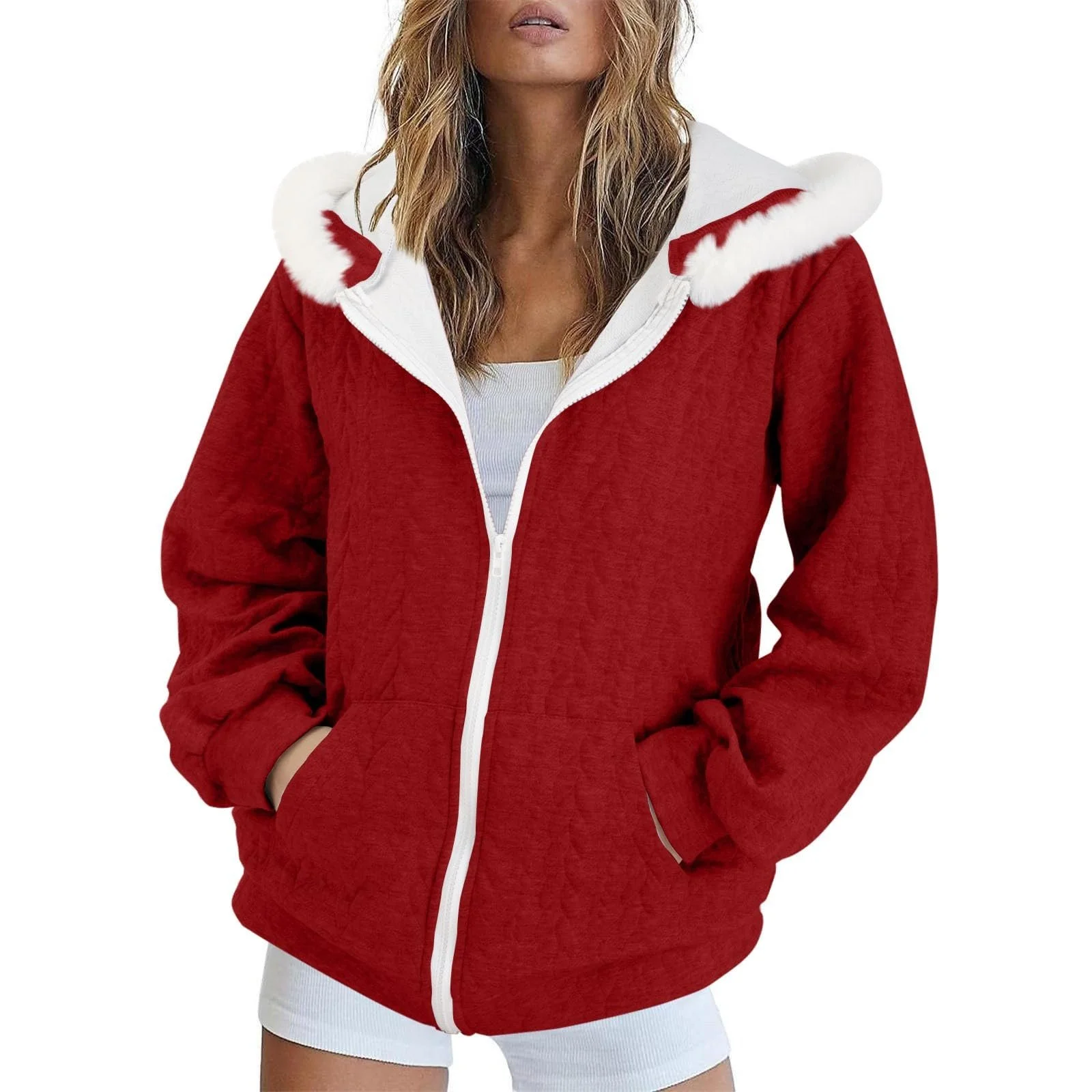 Куртка DKLOVIFU З капюшоном та коміром для осені та зими, фото №1