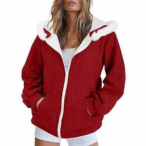 Куртка DKLOVIFU С капюшоном и воротником для осени и зимы - Фото 1