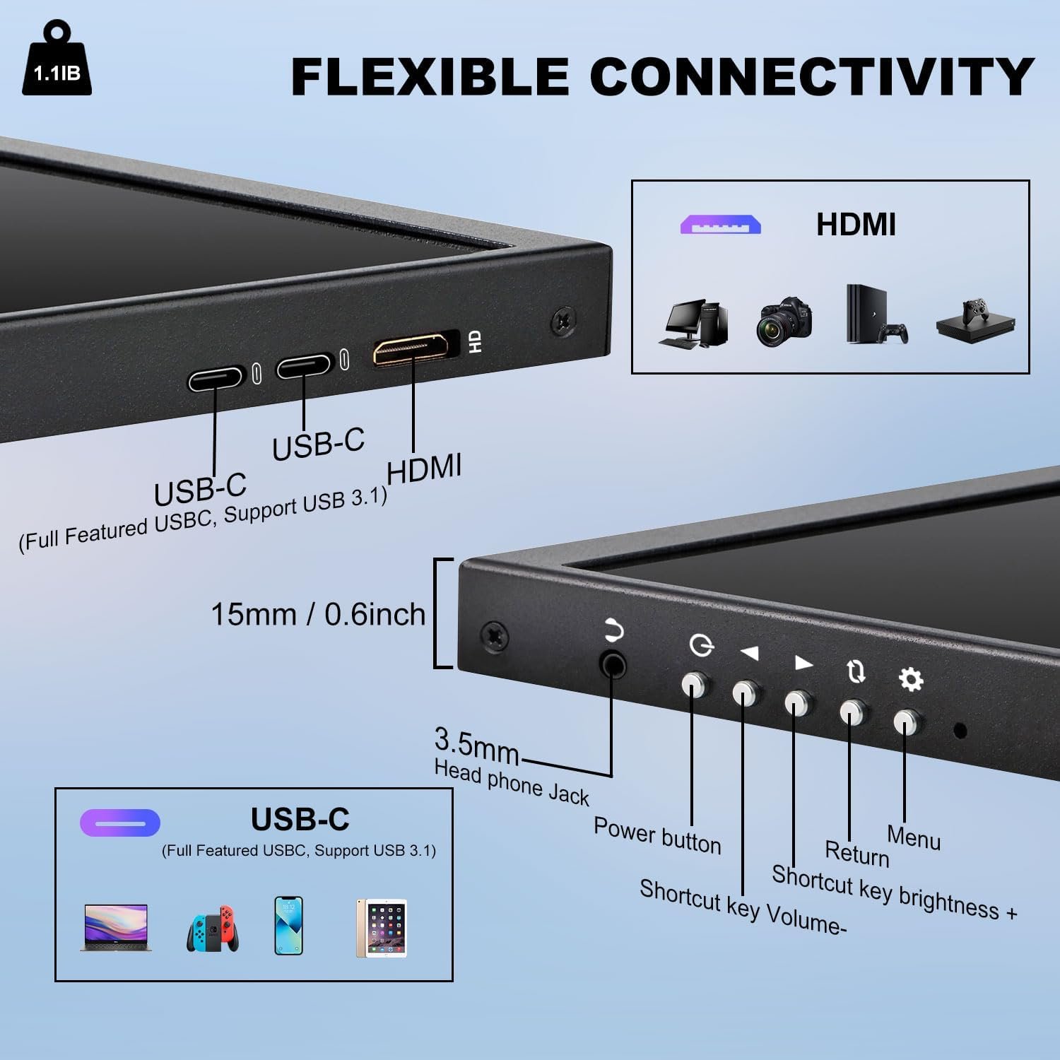 Монитор портативный сенсорный 12.3" Prechen HD-123 Full HD IPS 60 Гц, фото №5 Монитор портативный сенсорный 12.3" Prechen HD-123 Full HD IPS 60 Гц, фото №5