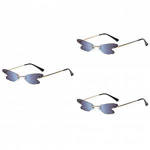 Сонцезахисні окуляри PACKOVE 3 шт. Dragonfly Жіночі окуляри без оправи Метал - Фото 1