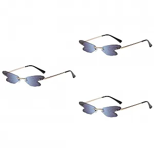 Сонцезахисні окуляри PACKOVE 3 шт. Dragonfly Жіночі окуляри без оправи Метал - Фото 1