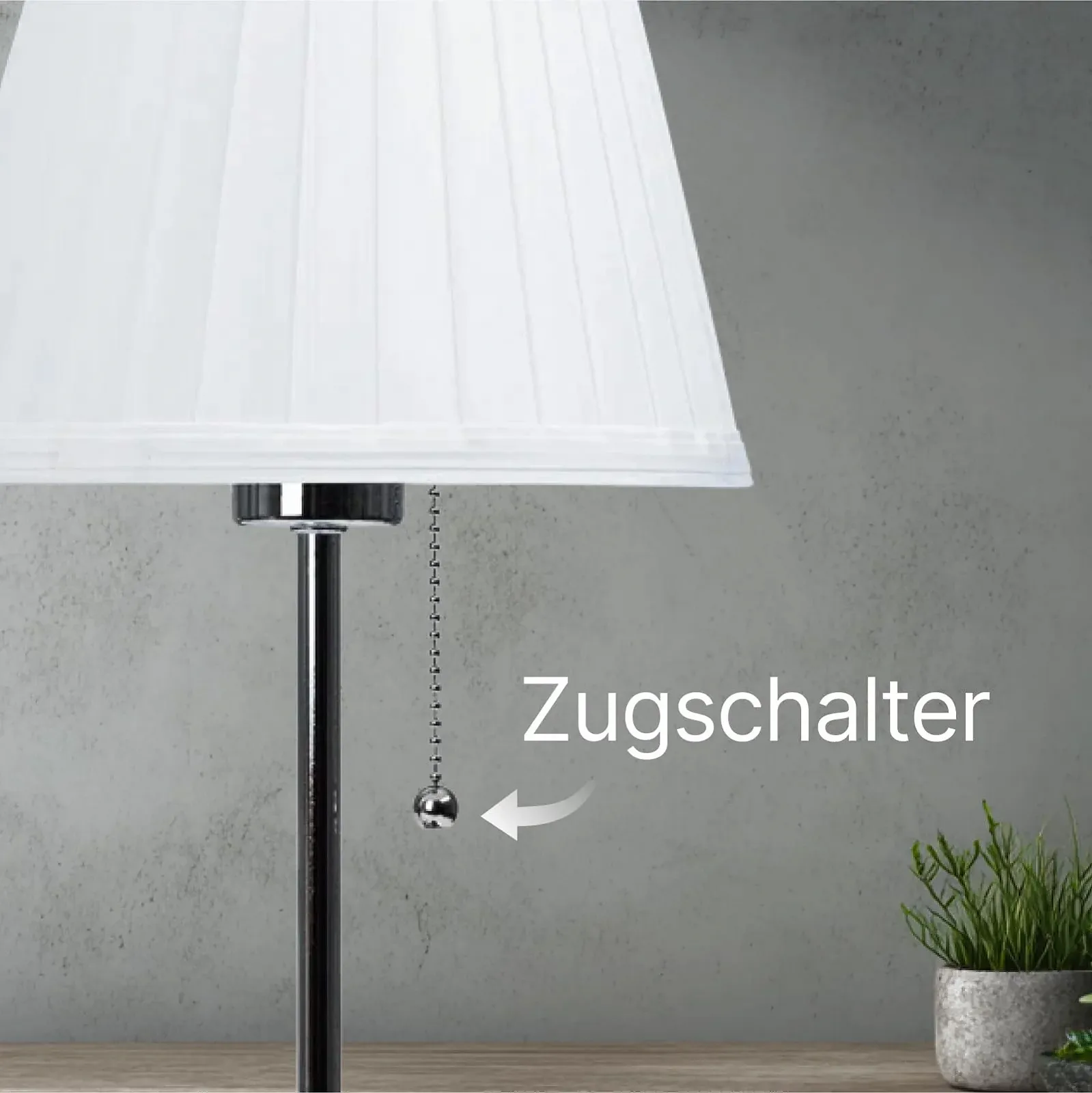 Настільна лампа LED класична декоративна білий текстильний абажур з кабелем, фото №6