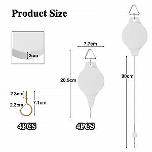 Висувний гачок для кашпо Gueenky з тросовим механізмом 4 шт Білий synthetic.ua - Фото 1
