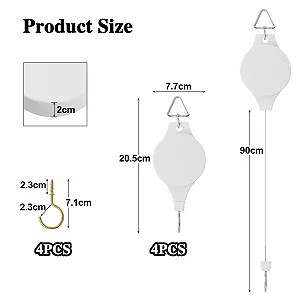 Висувний гачок для кашпо Gueenky з тросовим механізмом 4 шт Білий synthetic.ua - Фото 1