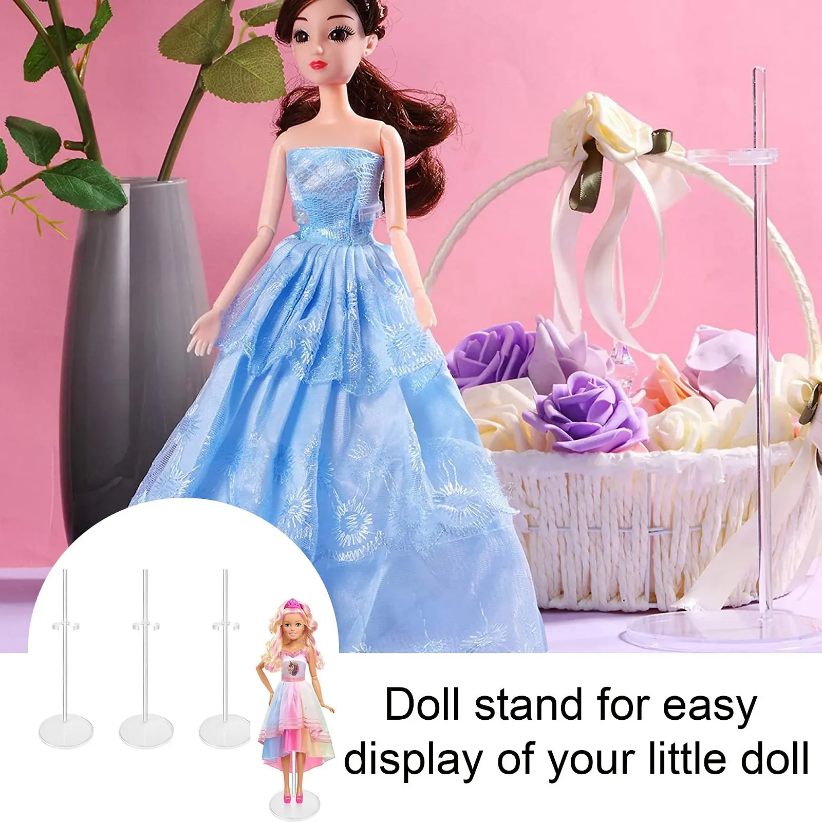Стойка YZSZ D110130160 для ляльок Барбі прозора пластикова регульована міцна непорушна для іграшок, фото №3 Стойка YZSZ D110130160 для ляльок Барбі прозора пластикова регульована міцна непорушна для іграшок, фото №3