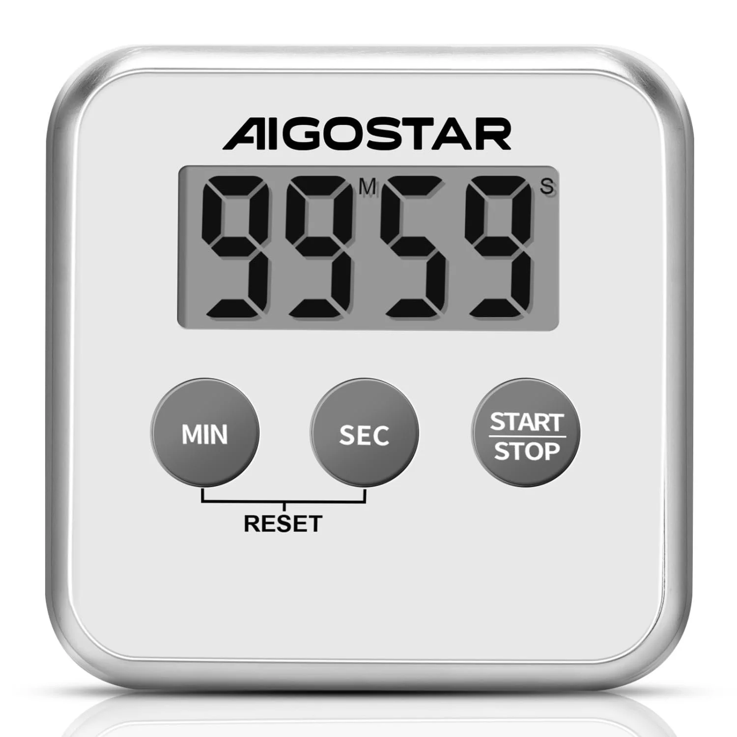 Таймер кухонный Aigostar Цифровой LCD 80x80x17 mm Чёрный, фото №1 Таймер кухонный Aigostar Цифровой LCD 80x80x17 mm Чёрный, фото №1