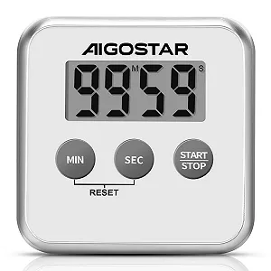 Купить Таймер кухонный Aigostar Цифровой LCD 80x80x17 mm Чёрный - Фото 1 Таймер кухонный Aigostar Цифровой LCD 80x80x17 mm Чёрный - Фото 1