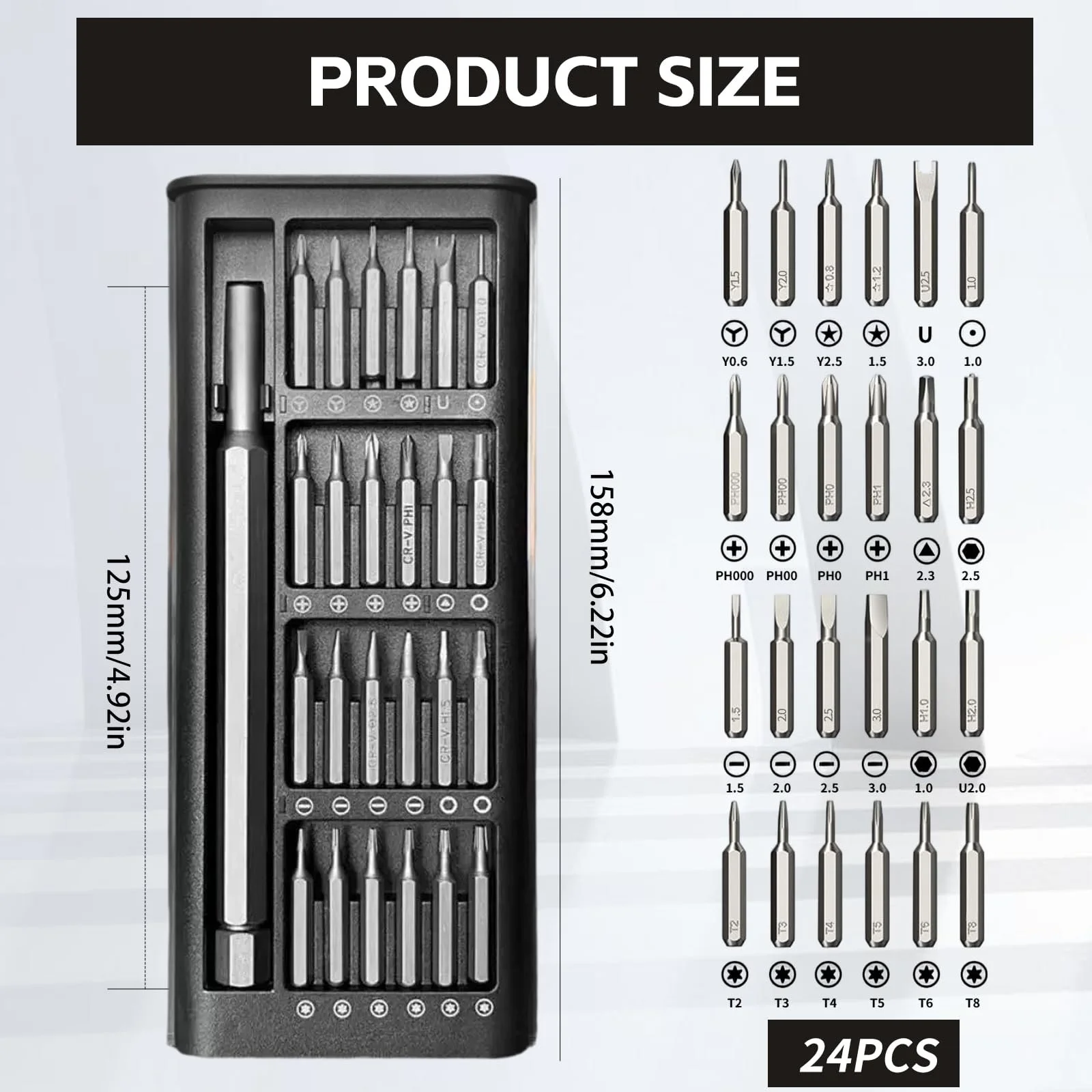 Набір прецизійних викруток 24 в 1 Міні Магнітний, фото №2