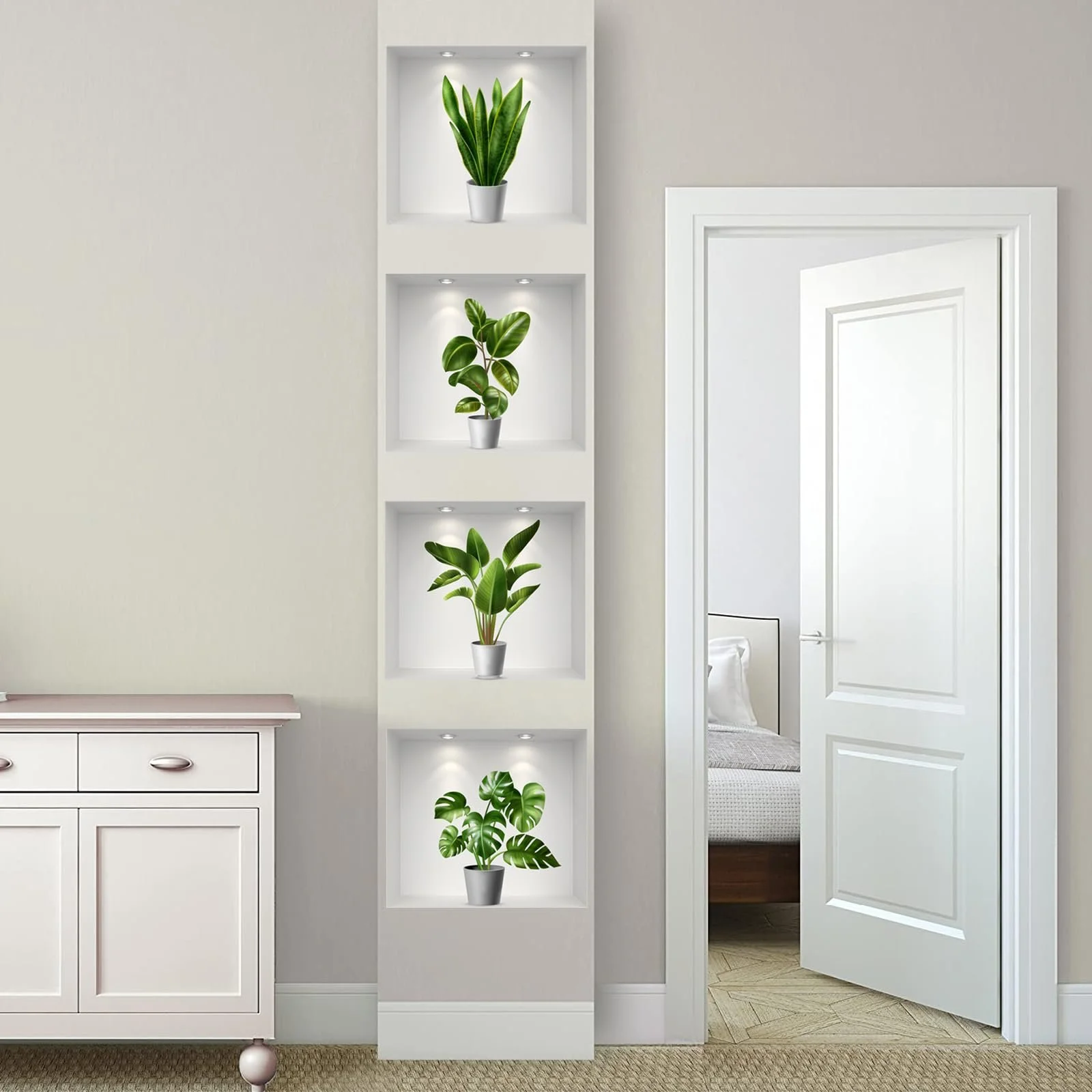 3D наклейка на стіну Ваза з рослинами 4 штуки, фото №5 3D наклейка на стіну Ваза з рослинами 4 штуки, фото №5