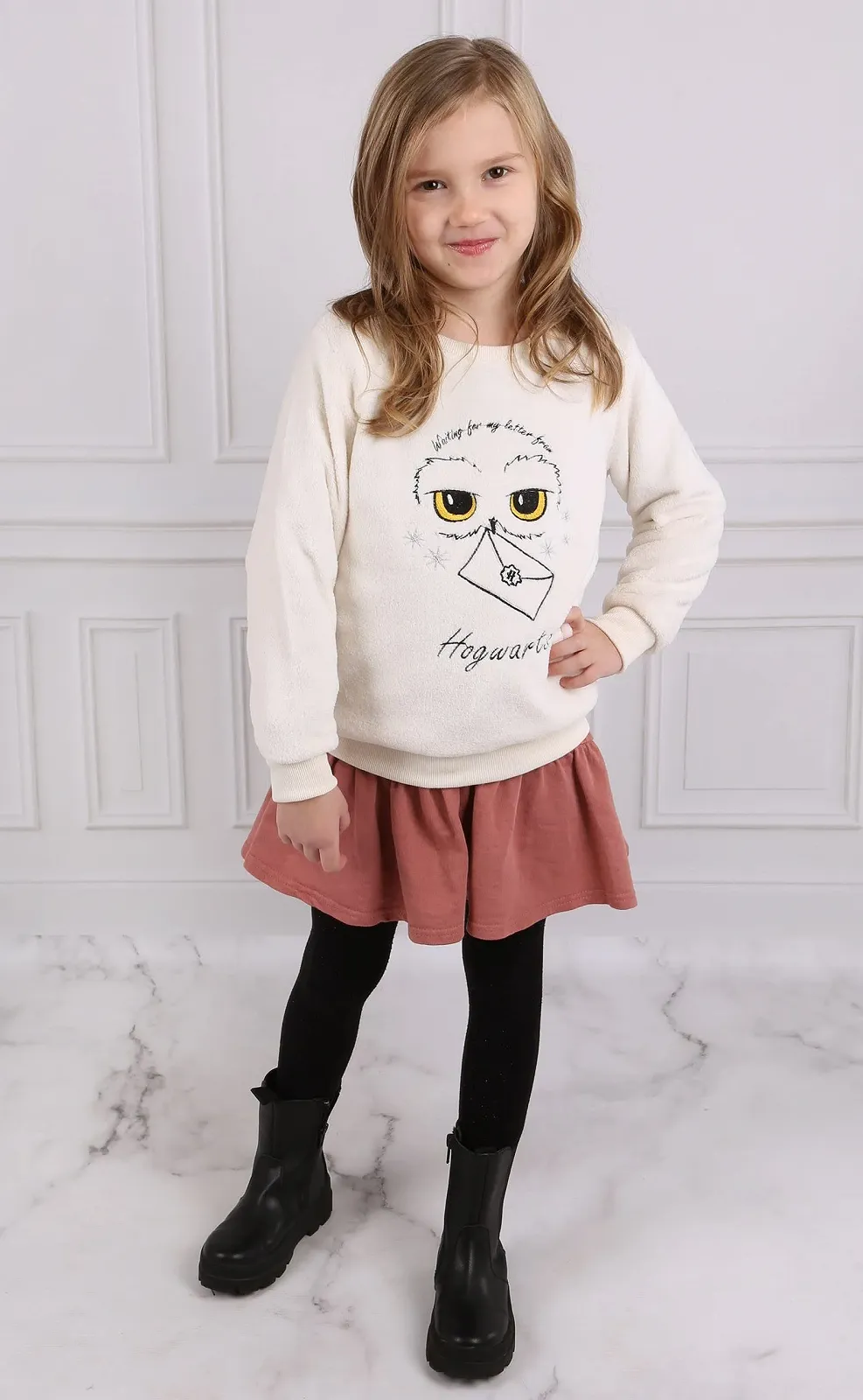Флісовий Світшот Harry Potter для дівчат Ecru, фото №2