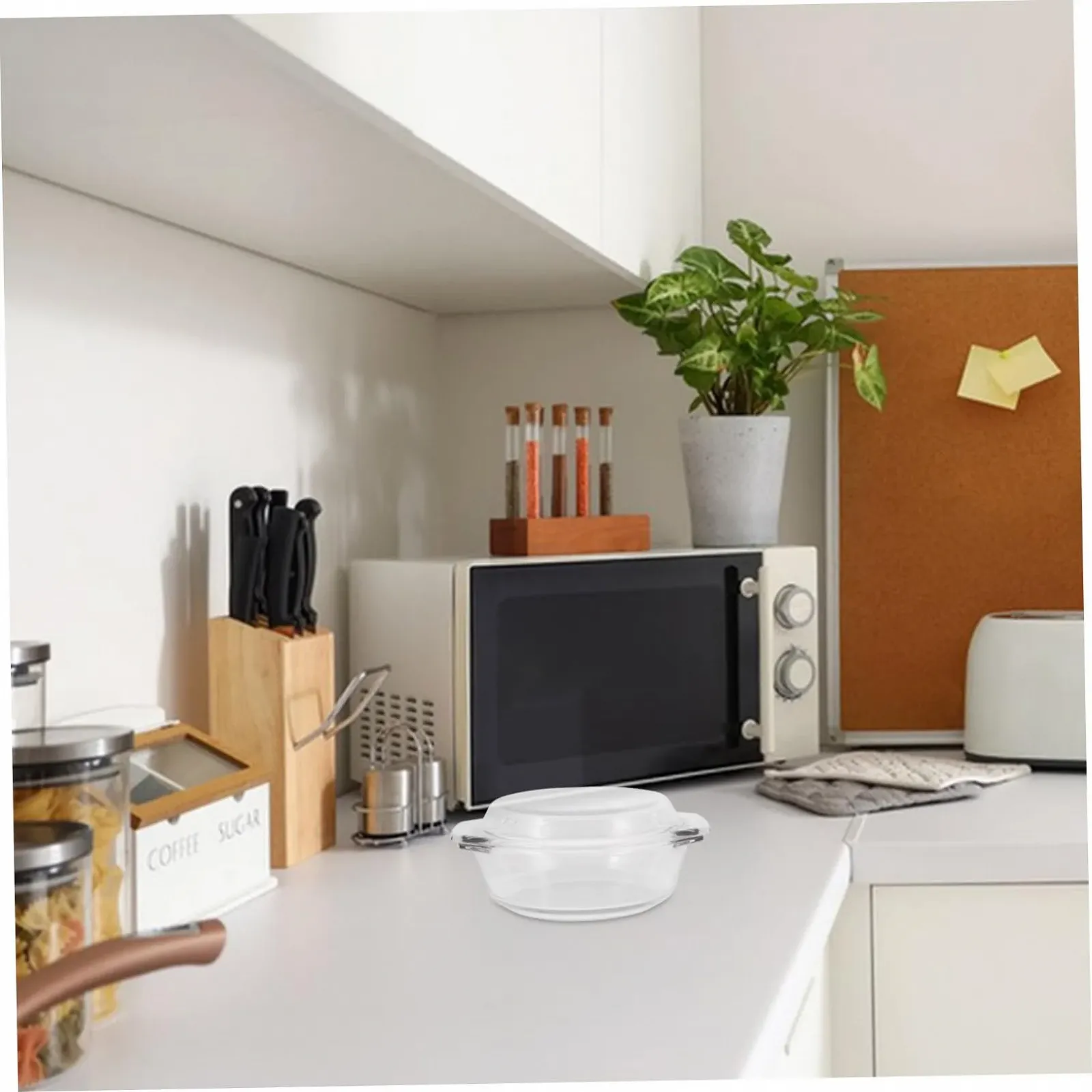 Кастрюля для запекания из термостойкого стекла с крышкой и ручками прозрачная, фото №6