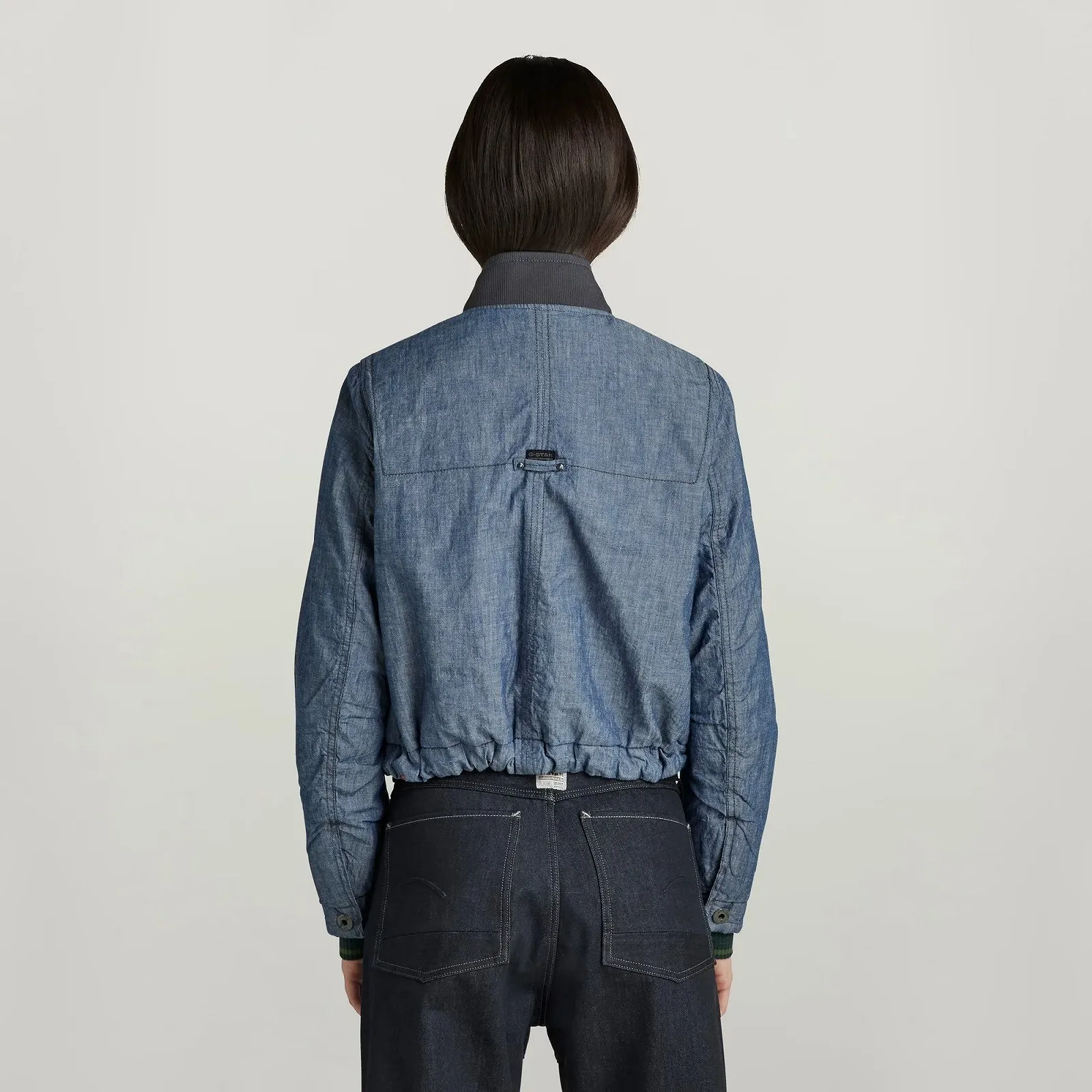 Жіноча куртка G-Star Padded Drawstring Bomber Indigo Imperial Chambray, фото №3