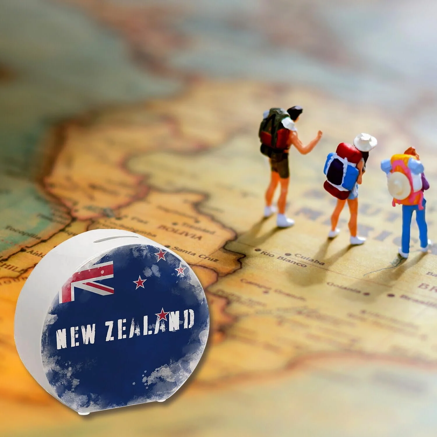 Скарбничка Прапор Нової Зеландії Used Look Кругла, фото №6