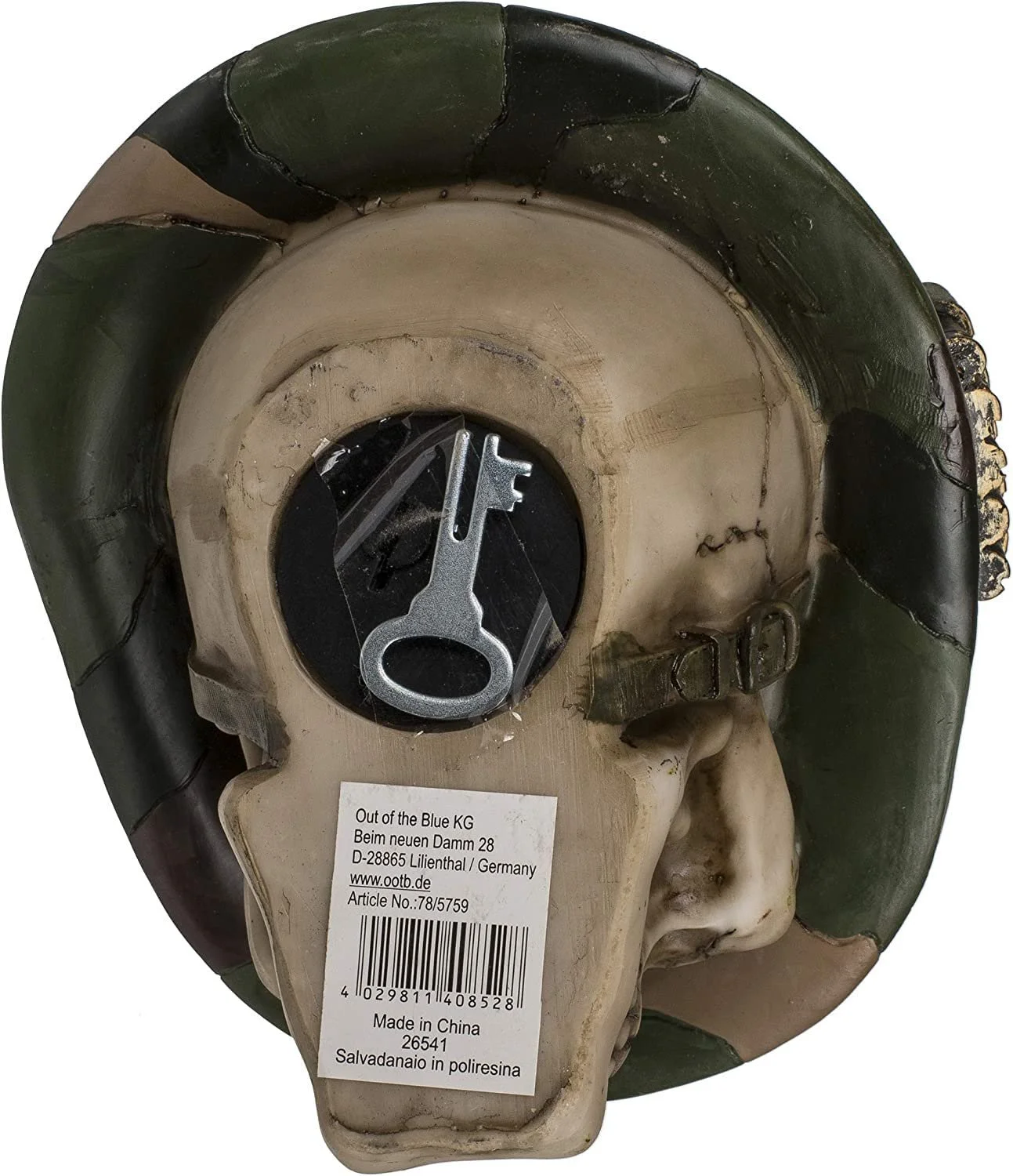 Скарбничка OOTB 78/5759 Череп у військовому шоломі полірезин, фото №4