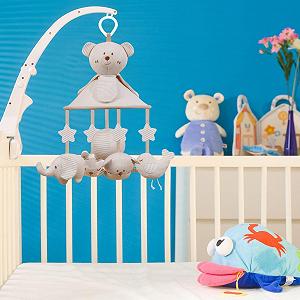 Мобиль yybng Musical Crib Mobile Bear Adorable Animals Rotating Skin-Friendly для кроватки с колыбельной для девочек synthetic.ua - Фото 1