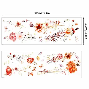 Наклейка на стіну Boho Garden Flowers Vintage Design Квіти Метелики та Трава 30 x 90 см Набір 3 шт. synthetic.ua - Фото 1