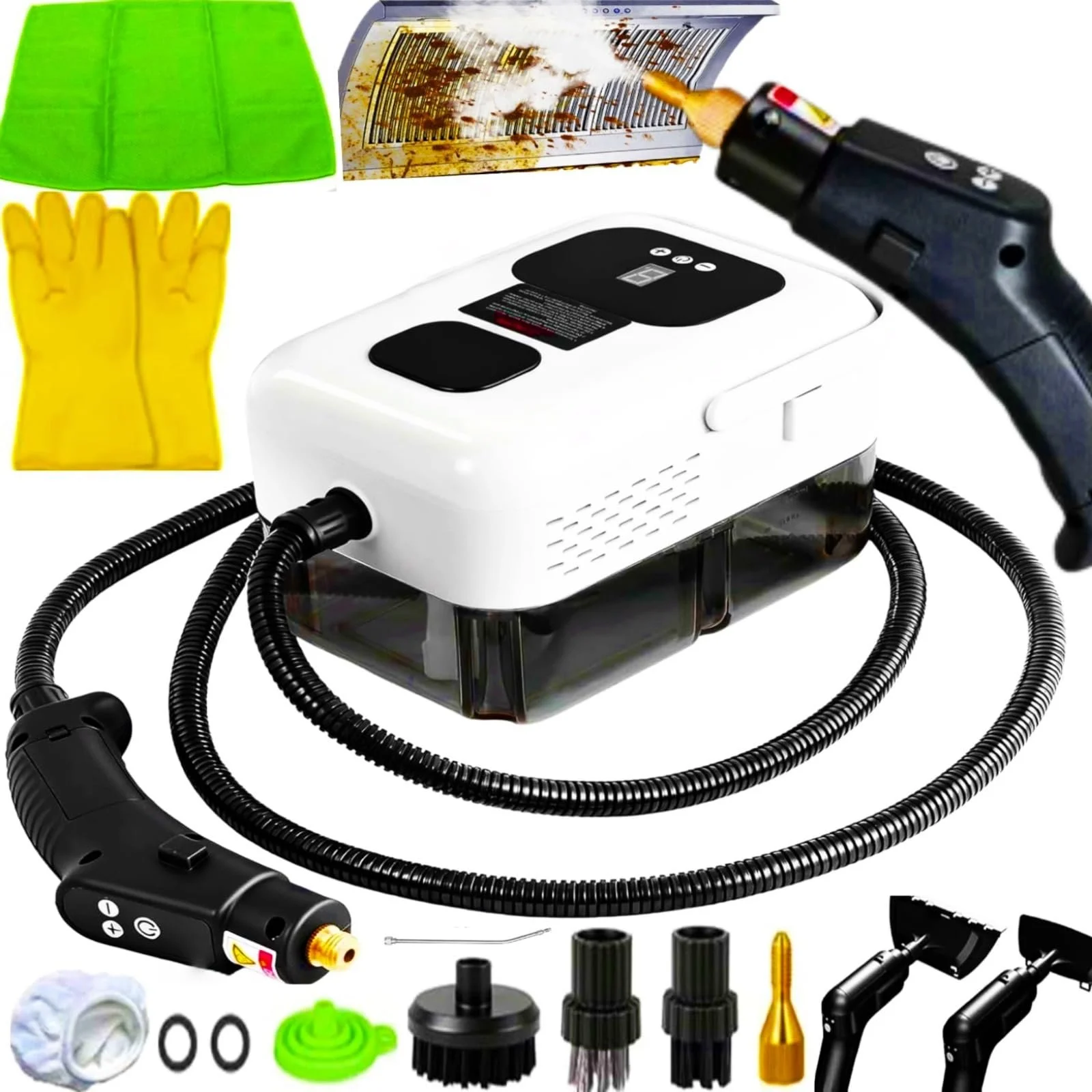 Пароочисник ручний 2500 Вт 9 рівнів цифровий екран, фото №1