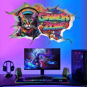 Наклейка на стіну Gamer Zone 3D Large для дитячої та ігрової кімнати - Фото 1