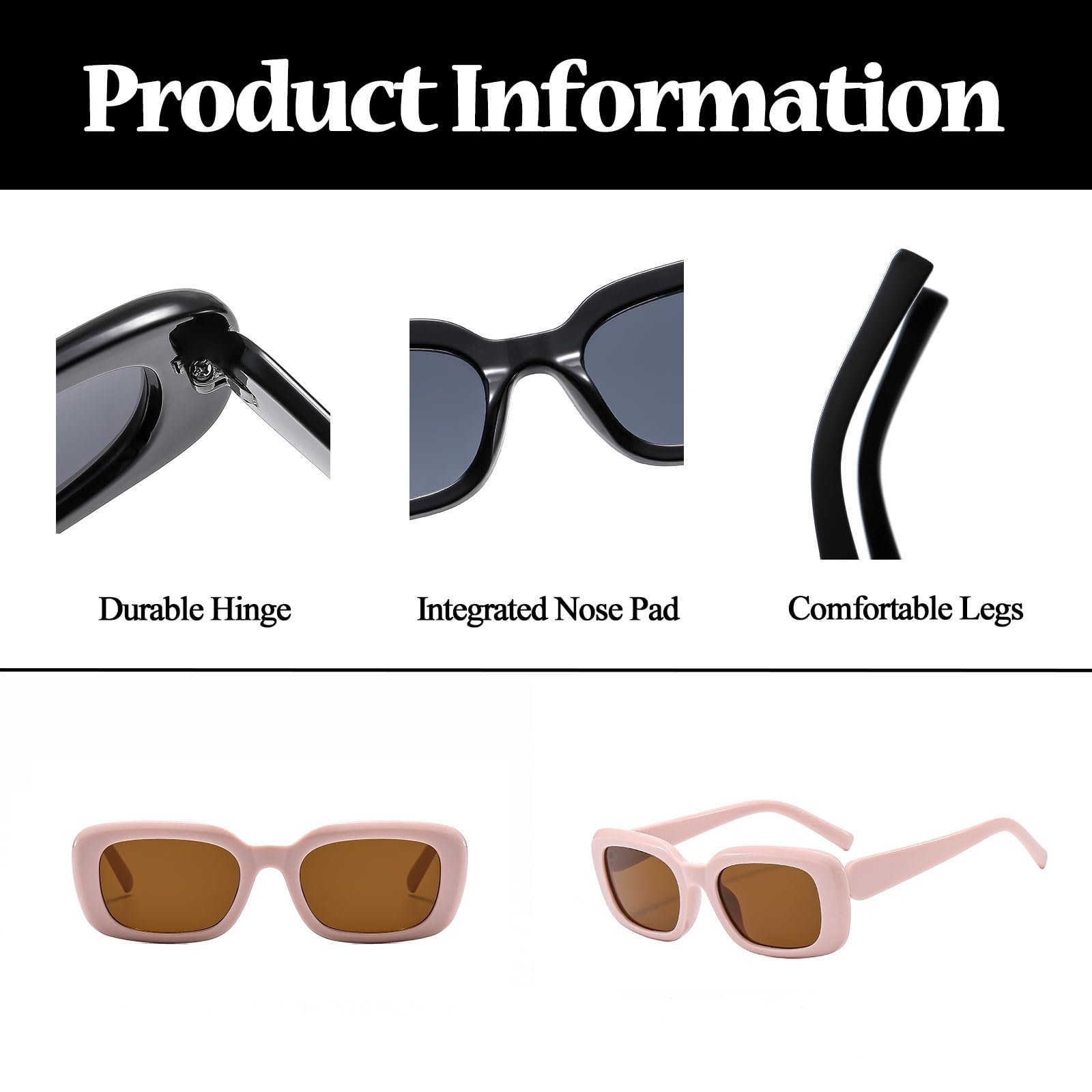 Солнцезащитные очки Прямоугольные LJCZKA Винтажные для Женщин Мужчин 90-х Ретро, фото №4