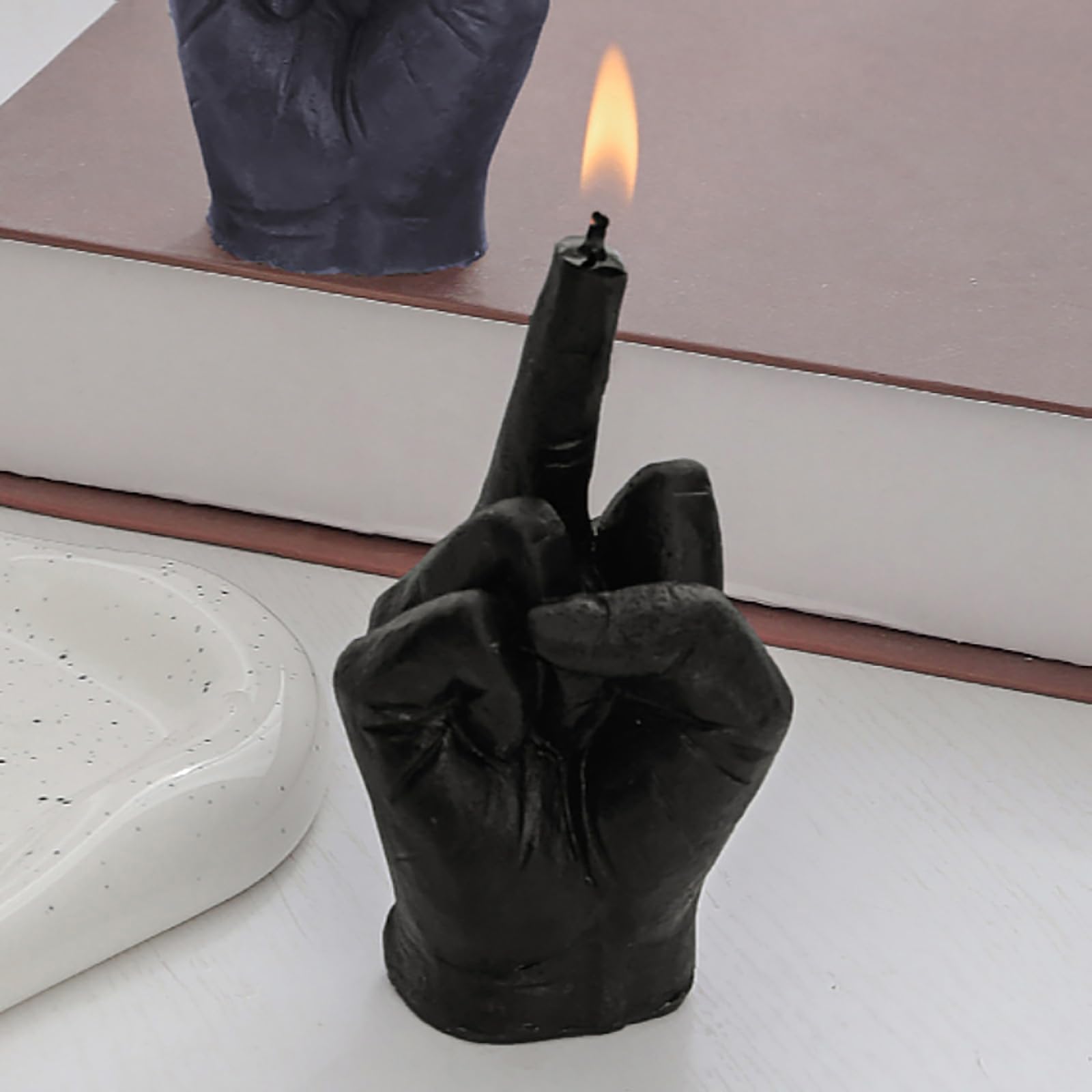 Свічка Aromatherapy Hand Gesture Shaped Candle Natural Soy Wax Pine Middle Finger Candle Danish Pastel, фото №5
