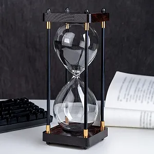 Пісочний годинник Large Hourglass 60 Minutes Vintage Wooden Чорний - Фото 1