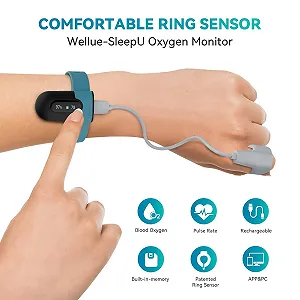 Пульсоксиметр ViATOM SleepU Черно-бирюзовый synthetic.ua - Фото 1