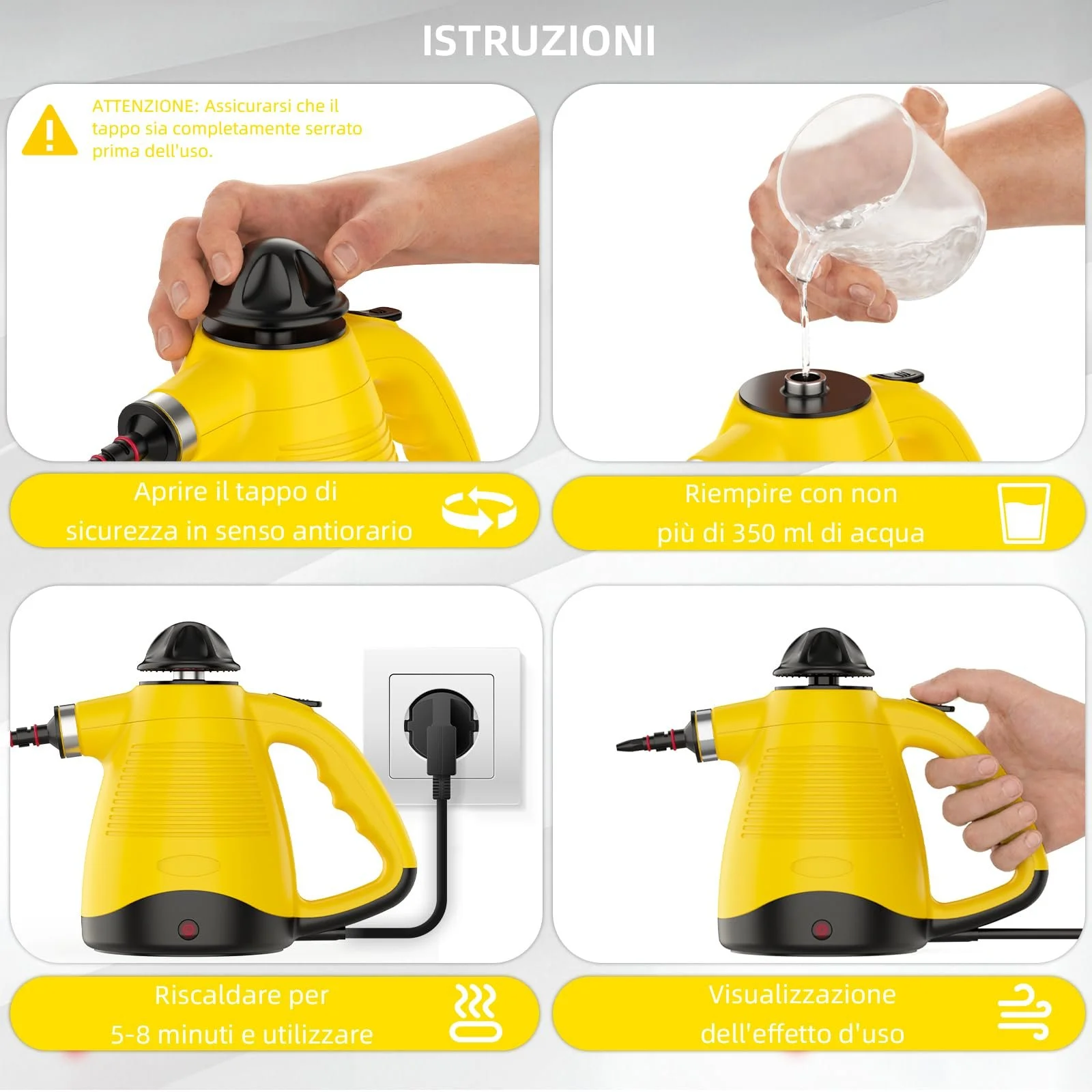 Пароочисник 900 Вт 8 аксесуарів, фото №7