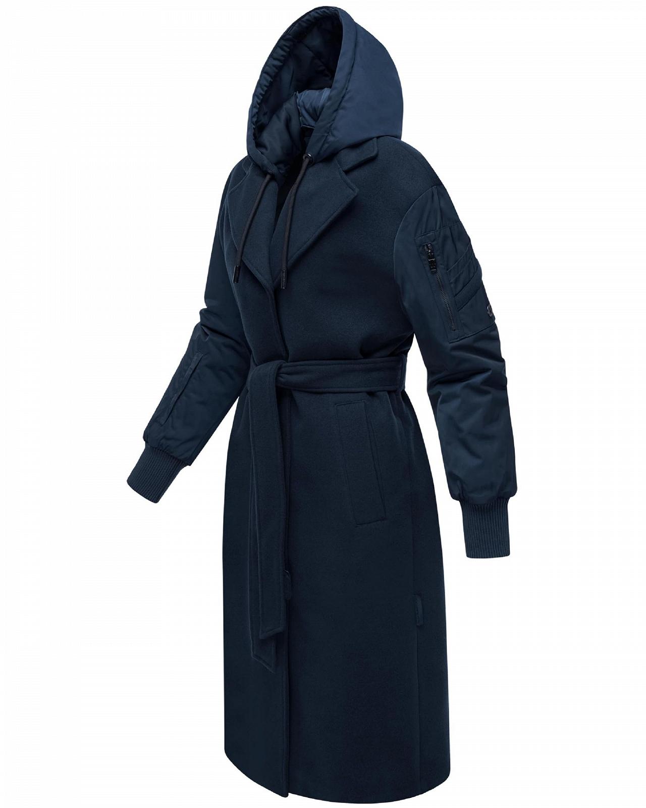 Перехідне пальто Marikoo Tjadee 16 Жіноче Тепле Довге знімний капюшон і пояс, фото №2