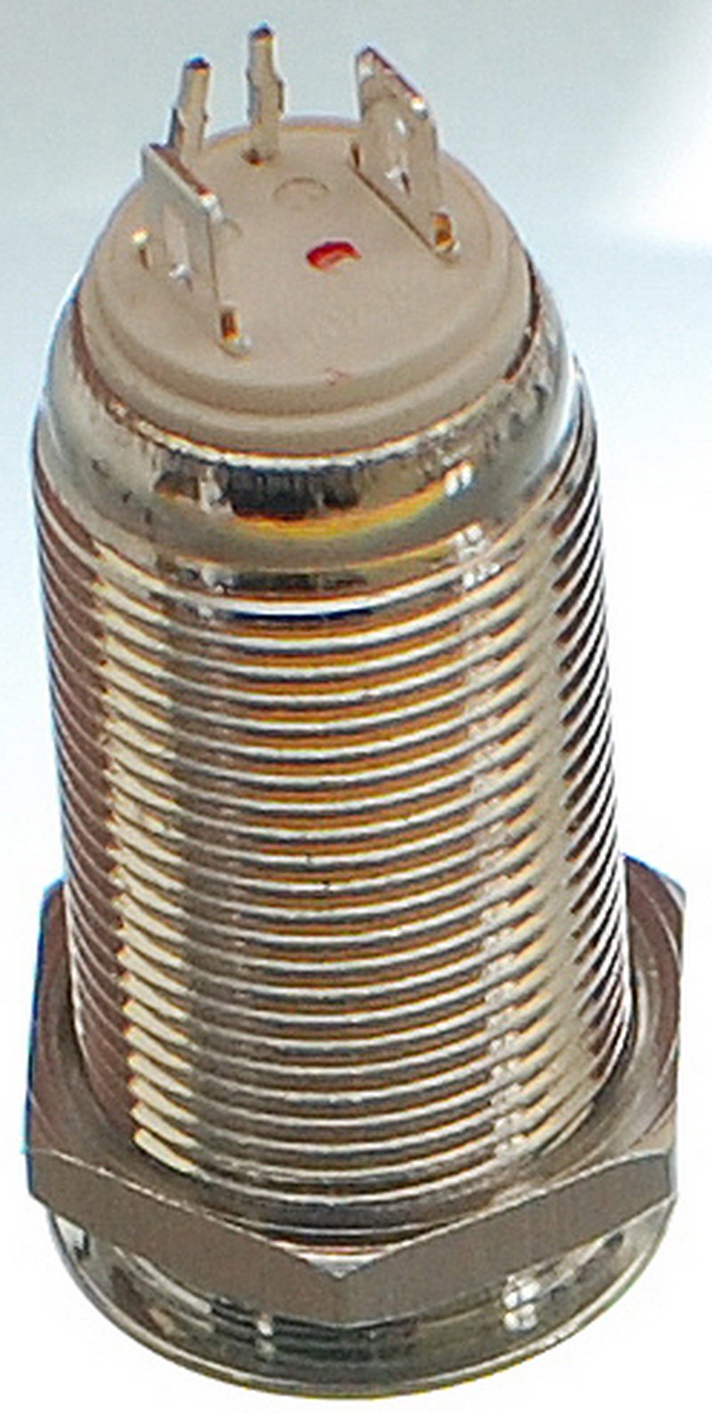 Кнопка антивандальна VJ Parts d14mm стрижка 12mm h30mm 2 положення 4 контакт індикація, фото №2