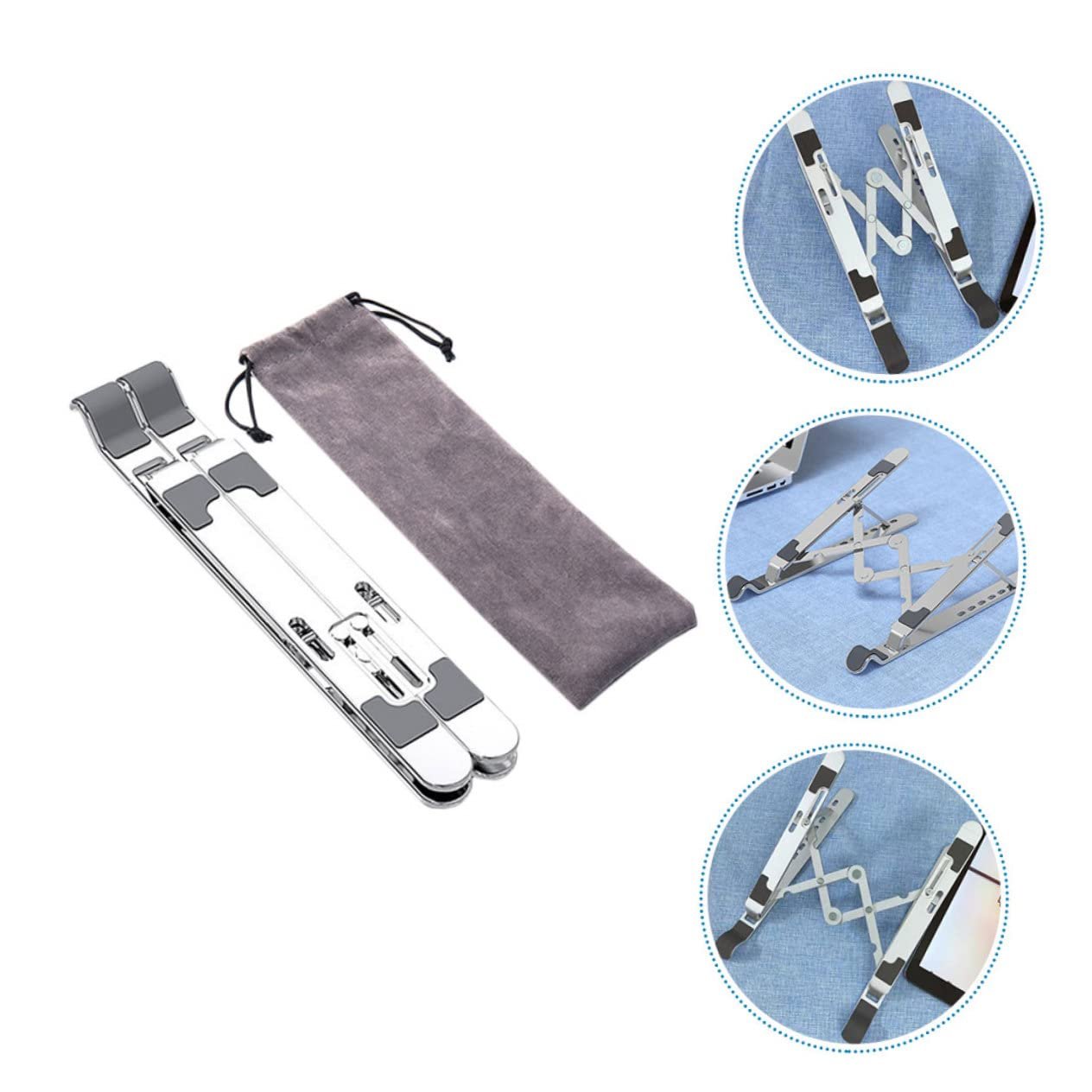 Регульована складна підставка для ноутбука NOLITOY з алюмінієвого сплаву, ергономічна металева, фото №9