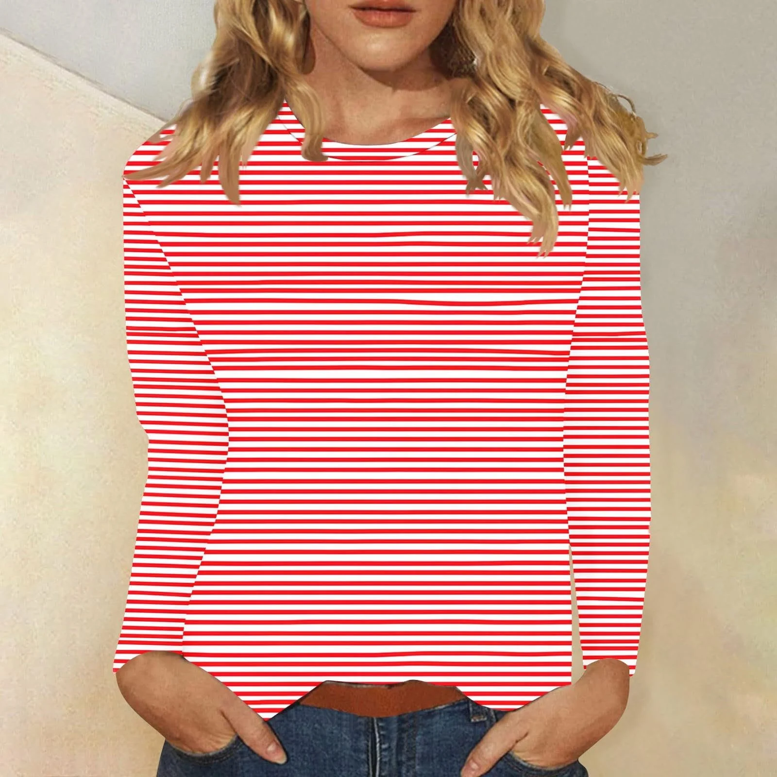 Свитер NZYIHAO Женский Повседневный В полоску, фото №2 Свитер NZYIHAO Женский Повседневный В полоску, фото №2