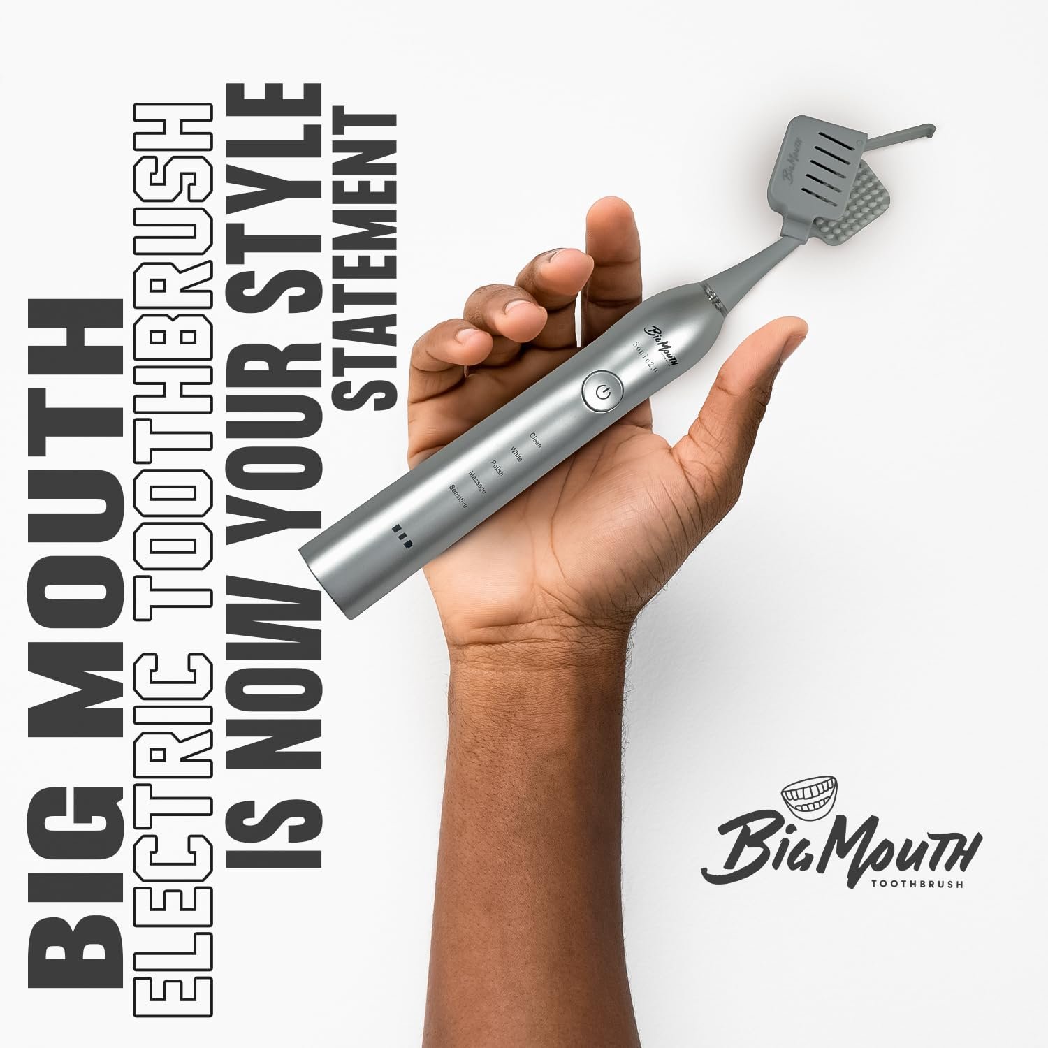 Електрична звукова зубна щітка BIG MOUTH 2.0 Sonic Platinum (запатентована), фото №6