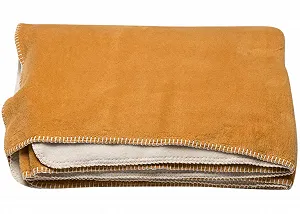 Плед David Fussenegger Savona Однотонный Двусторонний С коротким ворсом 150 x 200 см Золотой Желтый - Фото 1