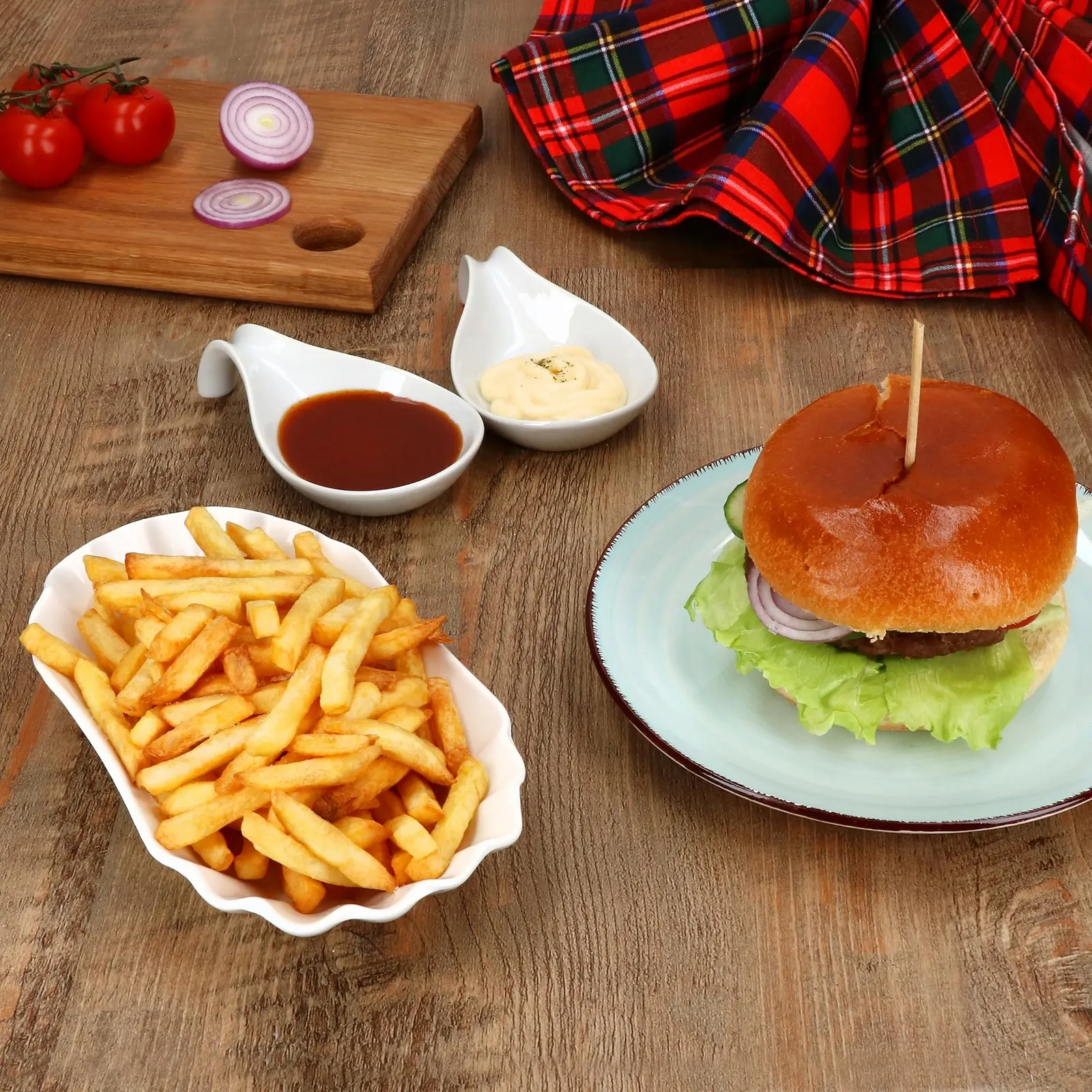 Миска Овальная MamboCat для картофеля фри, белая, набор 6 штук, фото №3