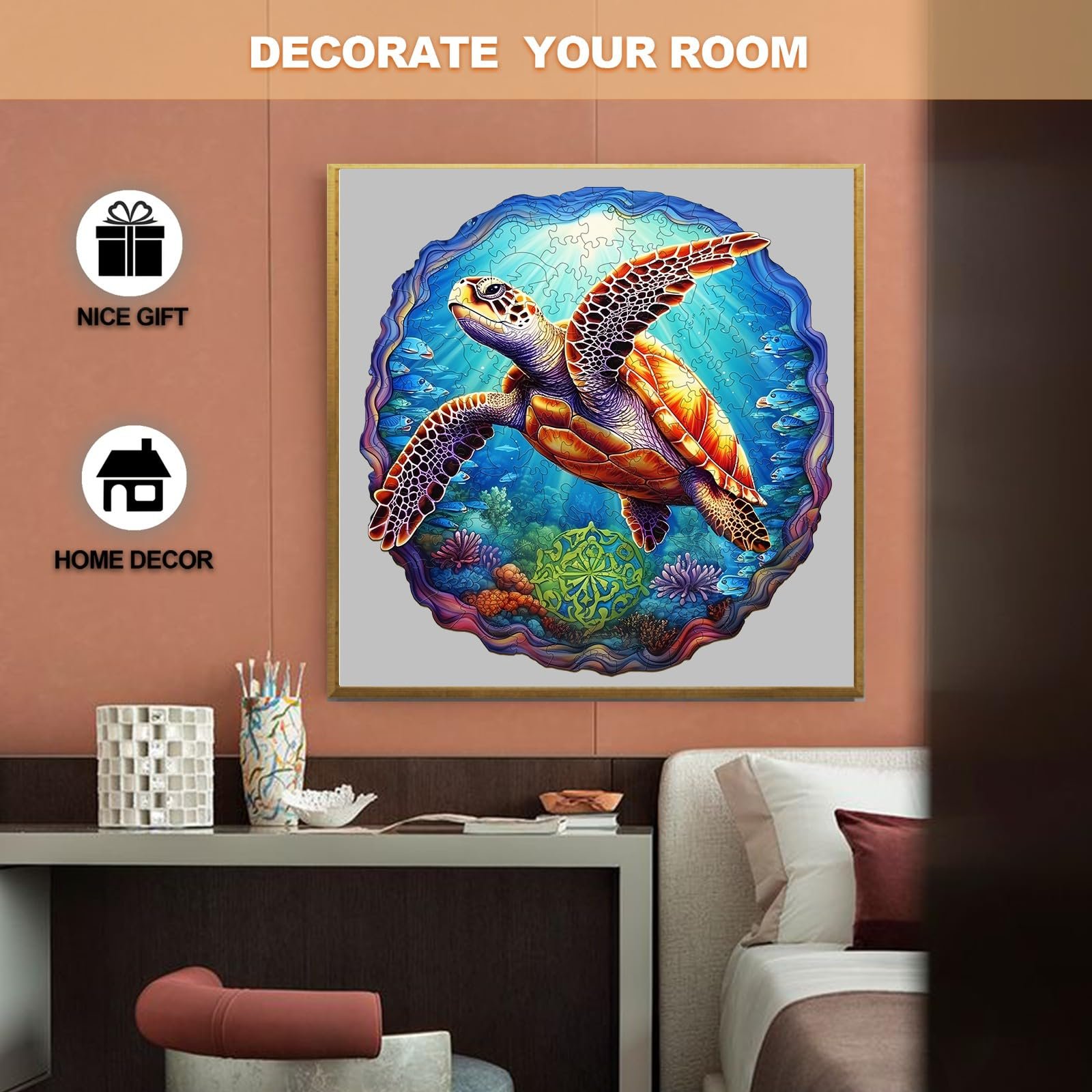 Пазл Deep Sea Turtles 300 деталей 34 x 35 см дерев'яний фігурний, фото №4