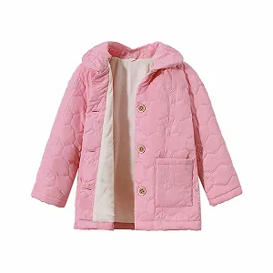 Флисовая куртка для девочки Generisch, зимняя теплая однотонная куртка для малышей - Фото 1