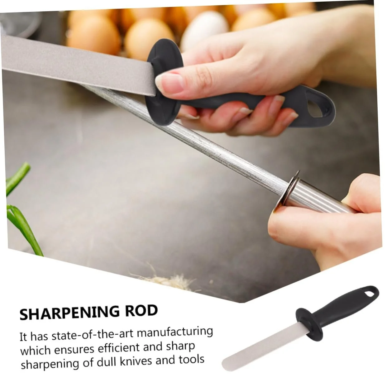 Мусат для заточування ножів ручний ергономічна ручка зносостійкий, фото №6