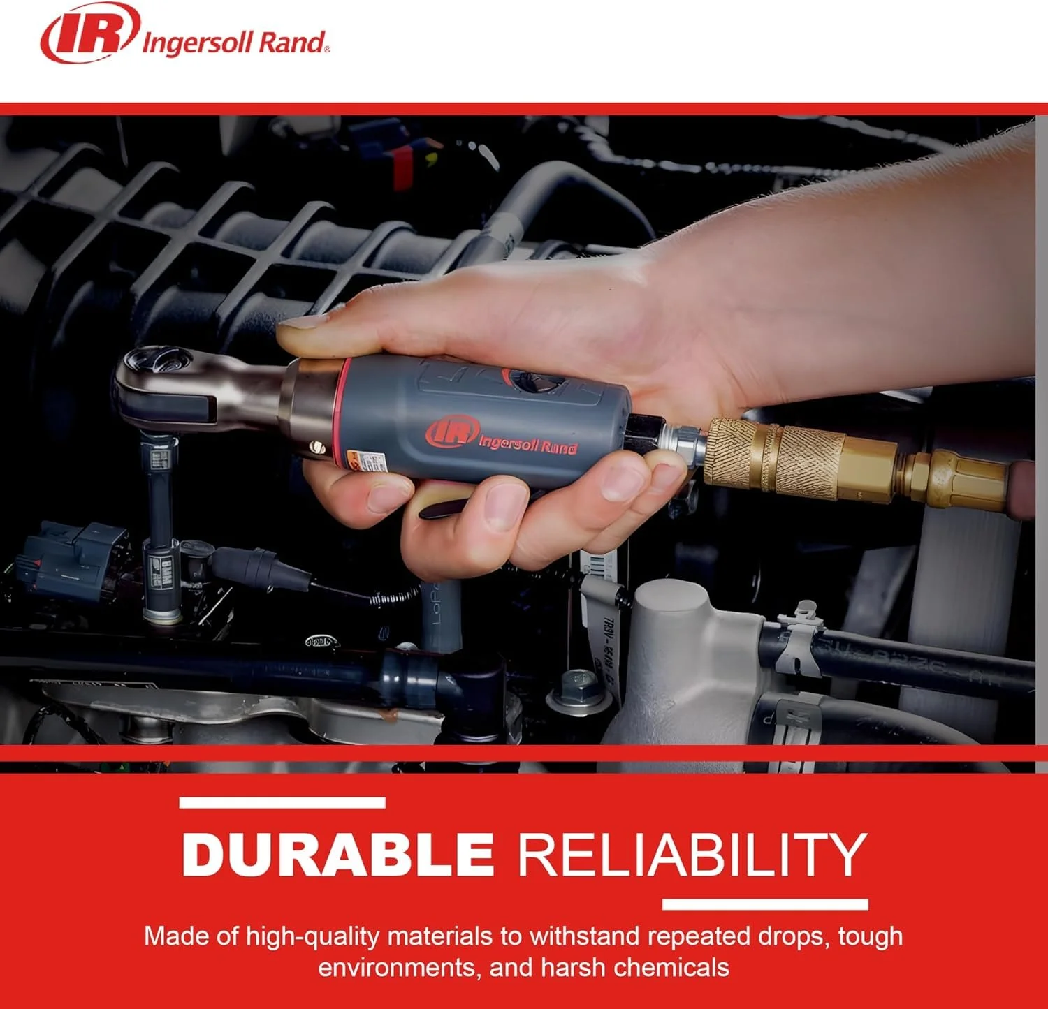 Пневматичний тріскачковий ключ Ingersoll Rand 1105MAX-D2 / 1/4" / Сірий, фото №6