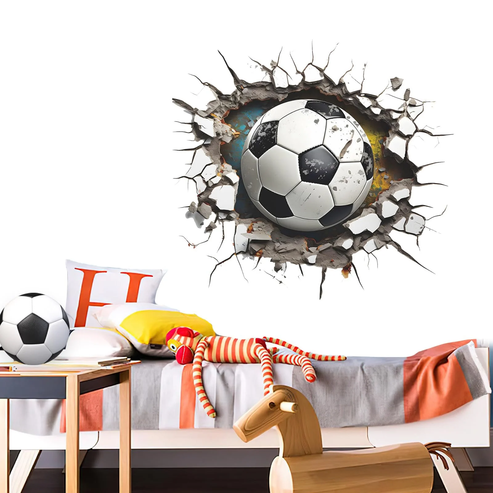 Наклейка на стіну 3D Футболіст Ефект прориву 27 x 29 см, фото №1 Наклейка на стіну 3D Футболіст Ефект прориву 27 x 29 см, фото №1